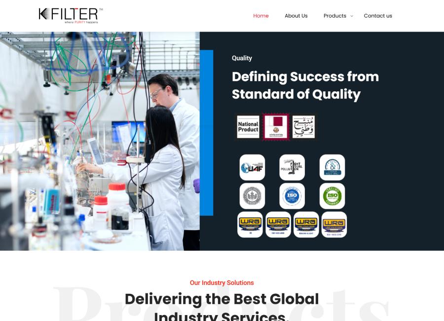 Website designed for Synthetic filter manufacturer and supplier Qatar